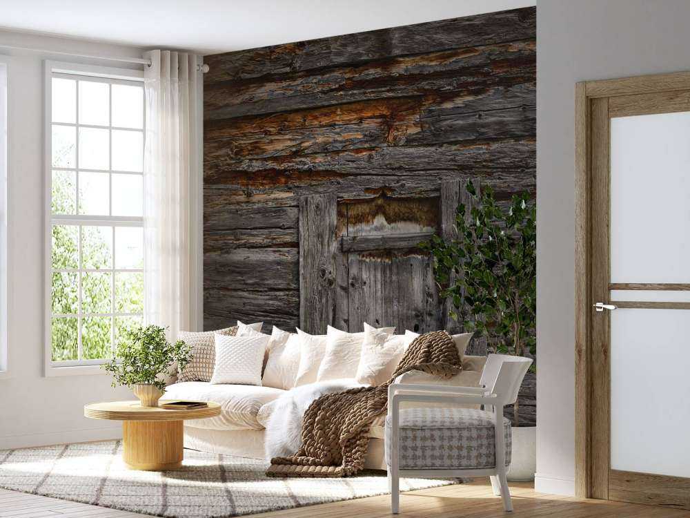 Legno scuro con porta