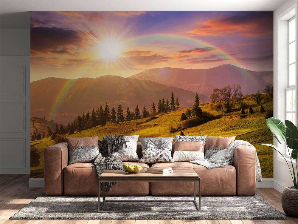 Covoni nel paesaggio di montagna