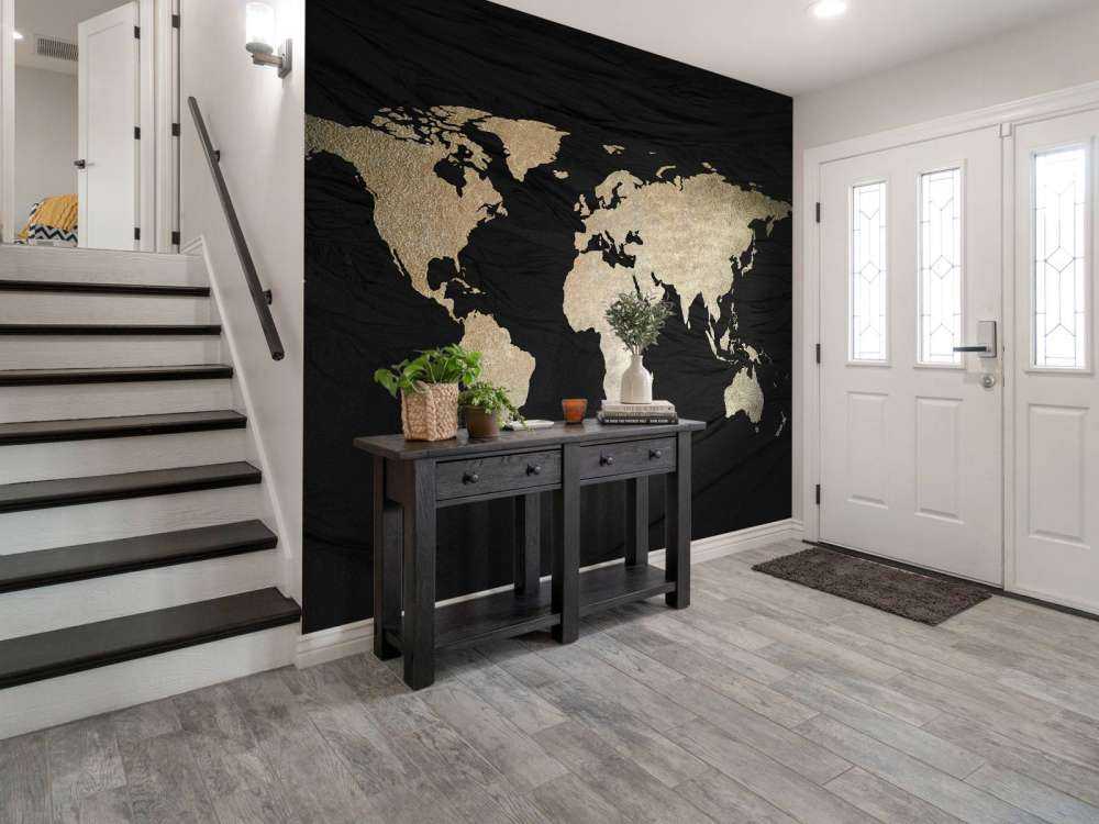 Mappa del mondo oro chiaro