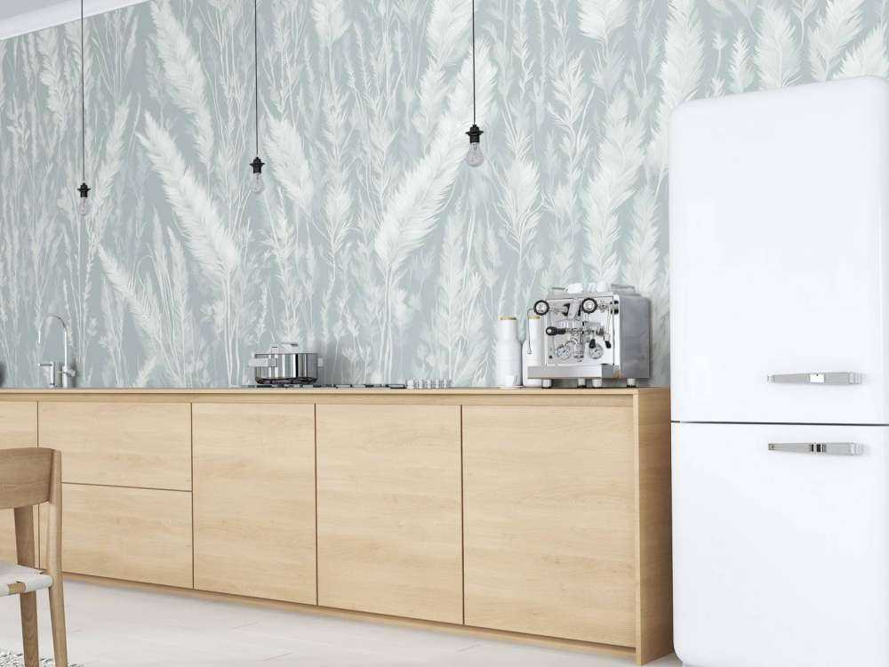 Muro di erbe di campo - verde menta