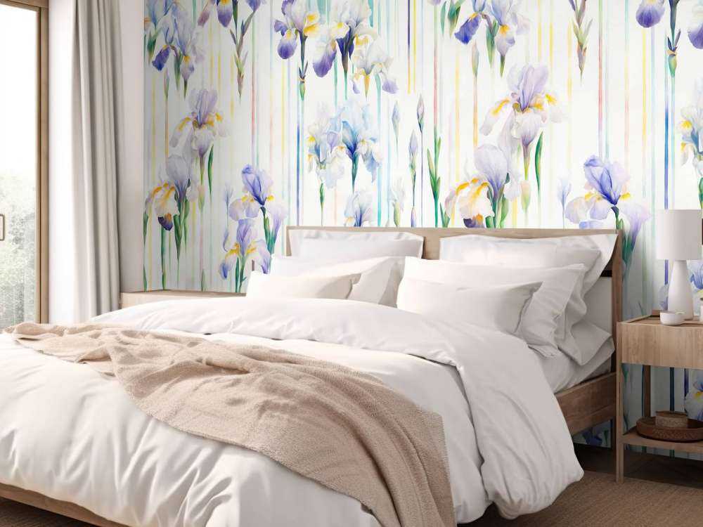 Iris e Strisce Pastello Senza Giunzioni