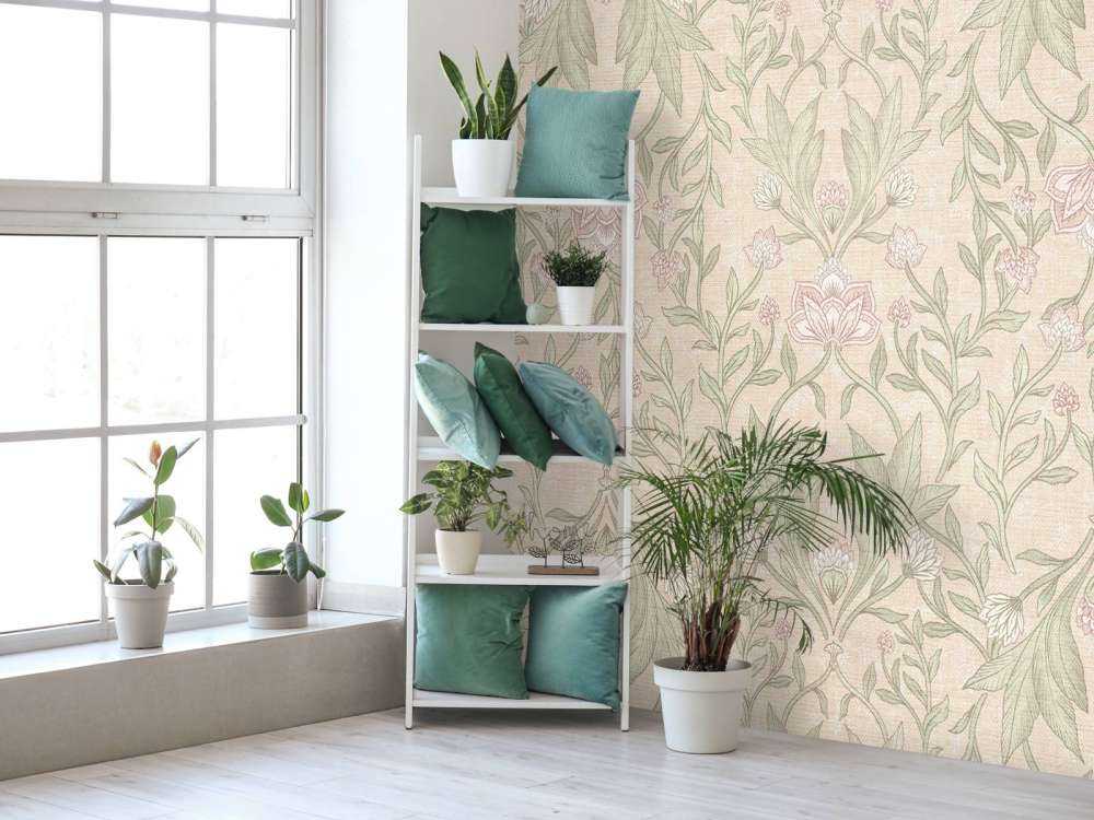 Morris damasco floreale - pesca fucsia