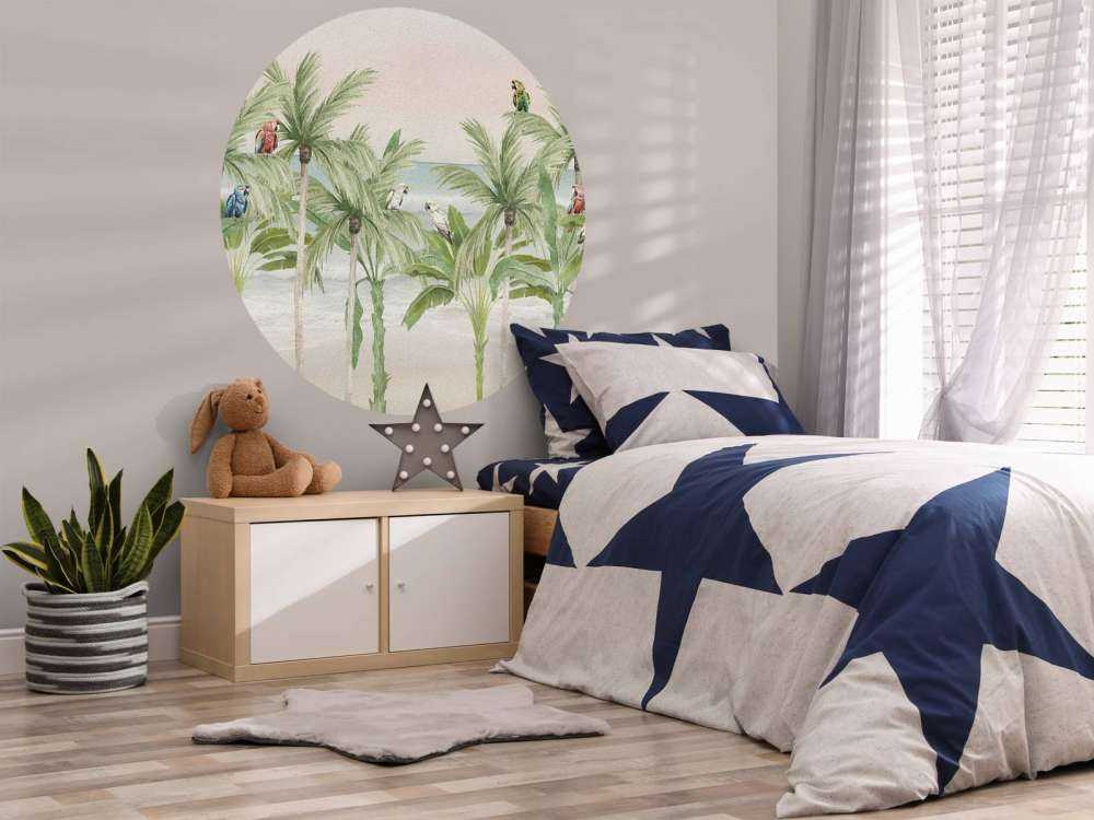 Pappagalli sulla spiaggia a colori