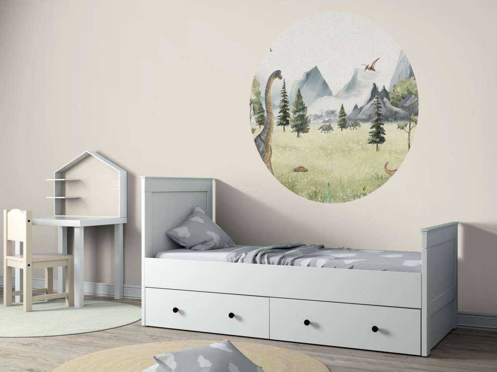 Paesaggio con dinosauri a colori