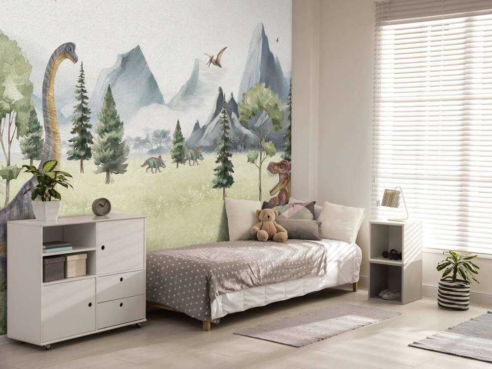 Paesaggio con dinosauri a colori