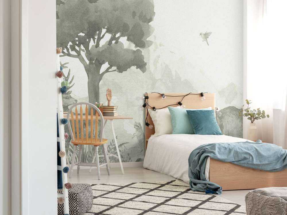 Animali della foresta in verde