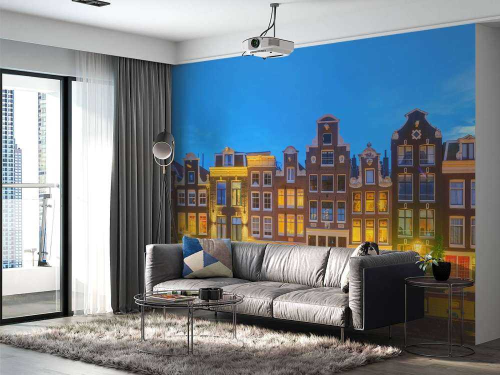 Case di Amsterdam di notte