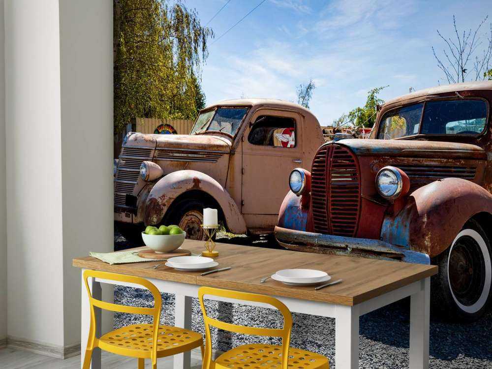 Vecchi camion arrugginiti