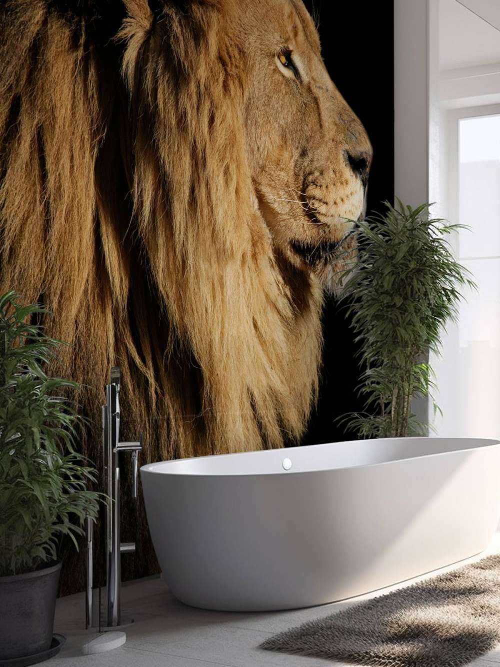 Profilo laterale di un leone