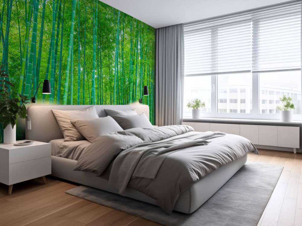 Una verde foresta di bambù