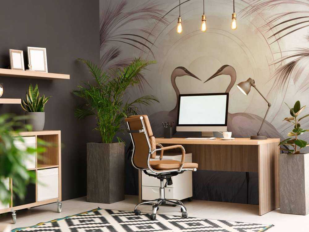 Gru al tramonto rosa