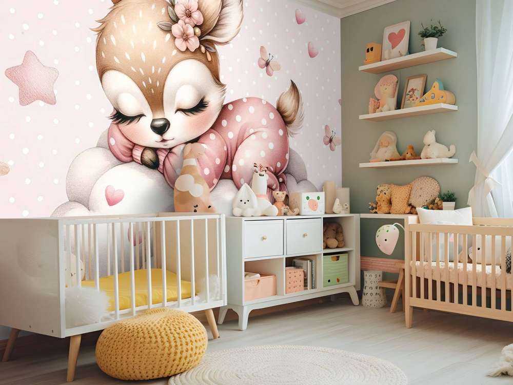 Cervi che dorme su una nuvola