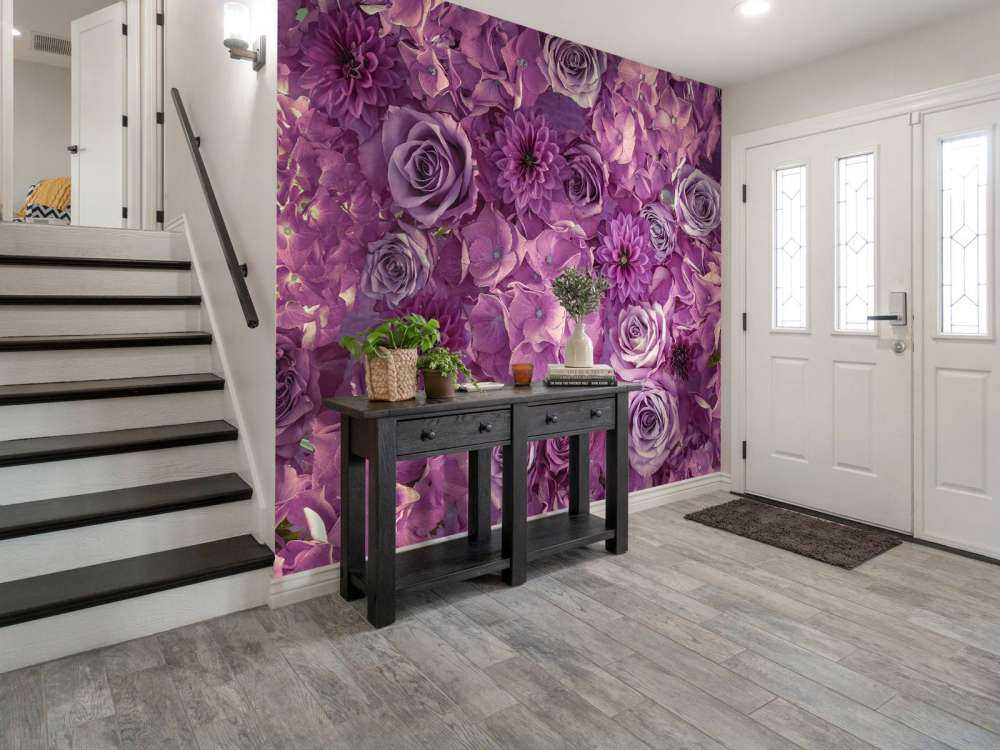 Ortensie, rose e dalie viola