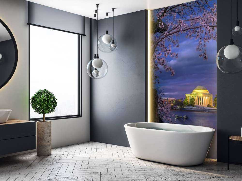 Cherry blossoms around the Jefferson Memorial