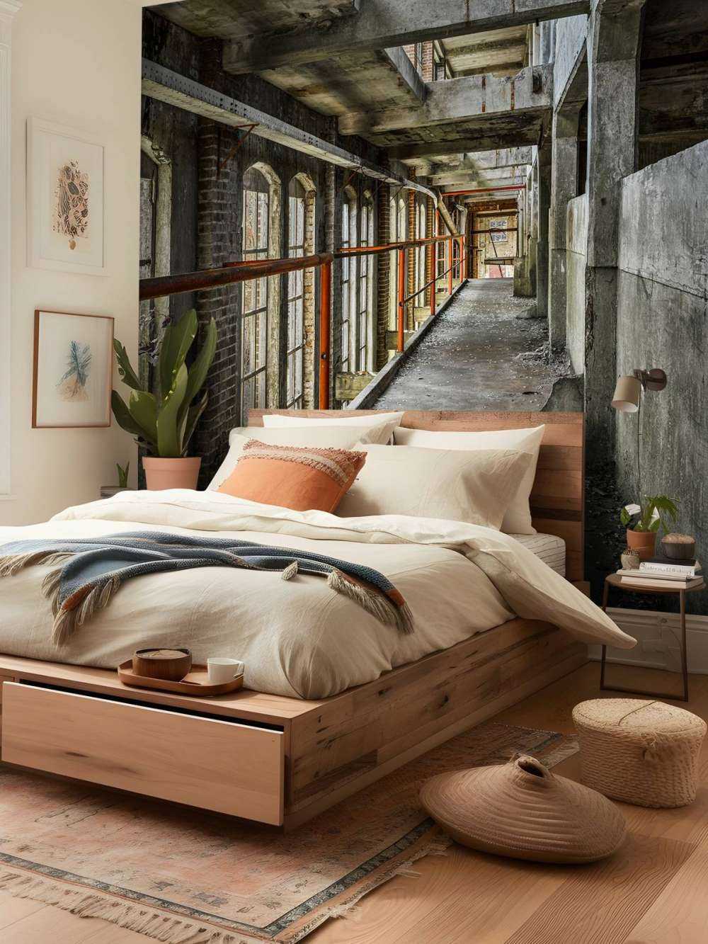 Passerella in un edificio abbandonato