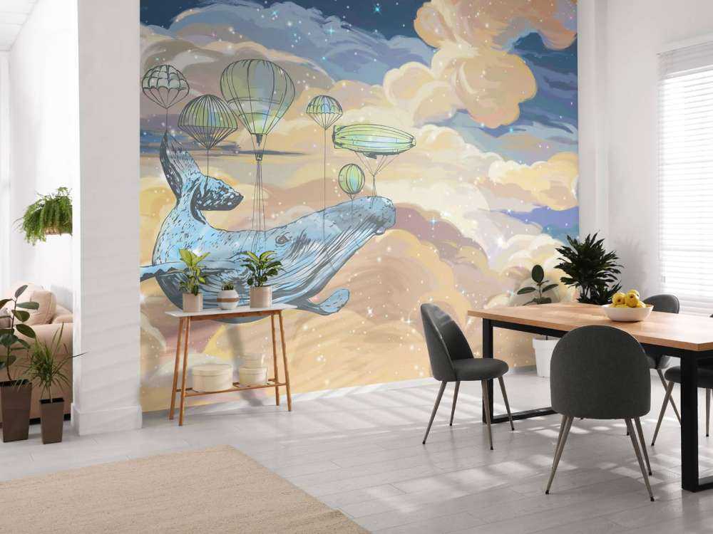 Balena con le sue mongolfiere