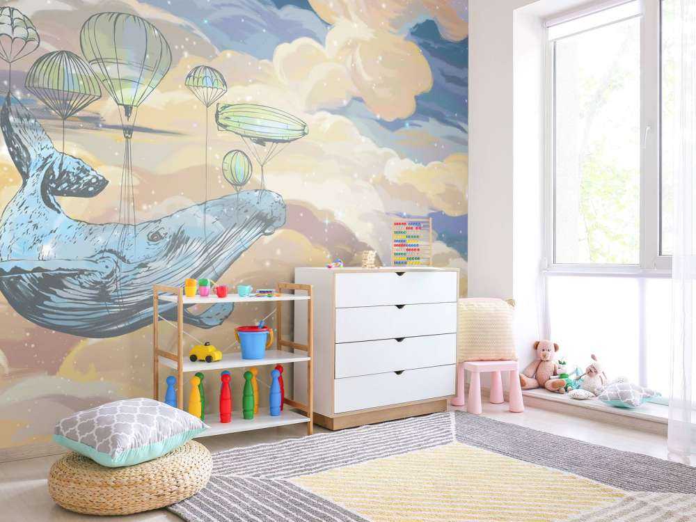 Balena con le sue mongolfiere