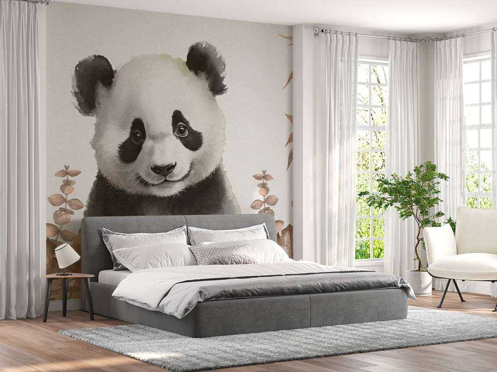 Cucciolo di panda nella giungla color tortora