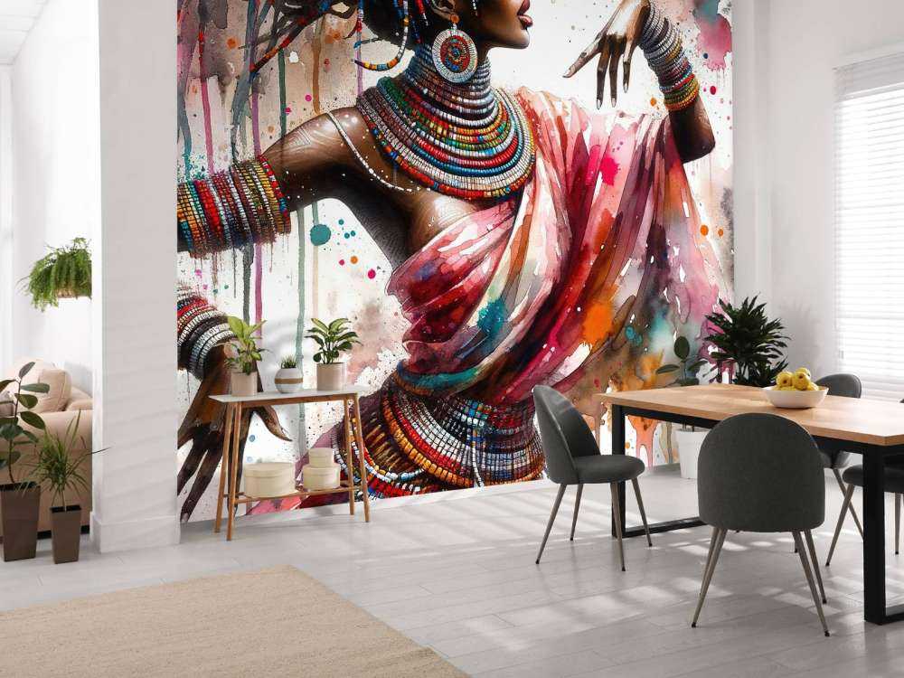 Danzatore africano ad acquerello