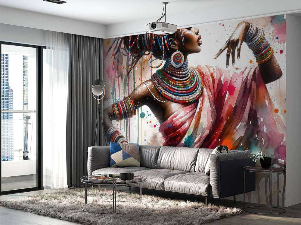 Danzatore africano ad acquerello