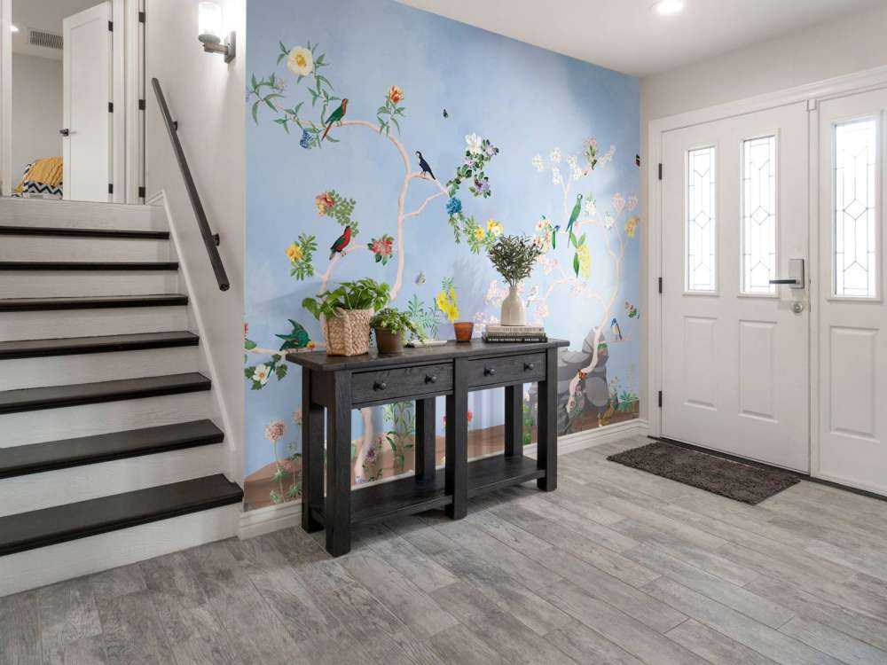 Uccelli nel Giardino Panorama Blu