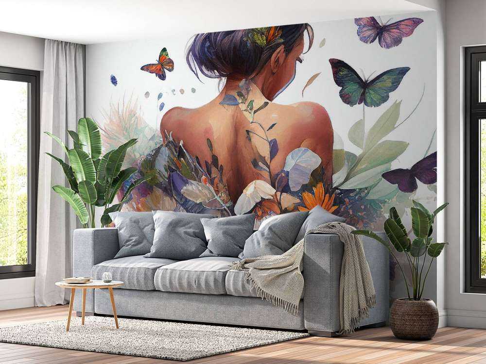 Watercolor Butterfly Woman Body #3