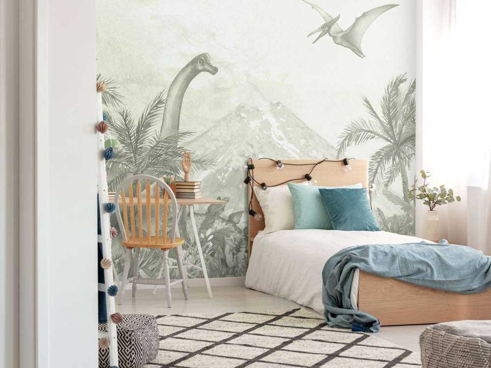 Vari dinosauri in verde