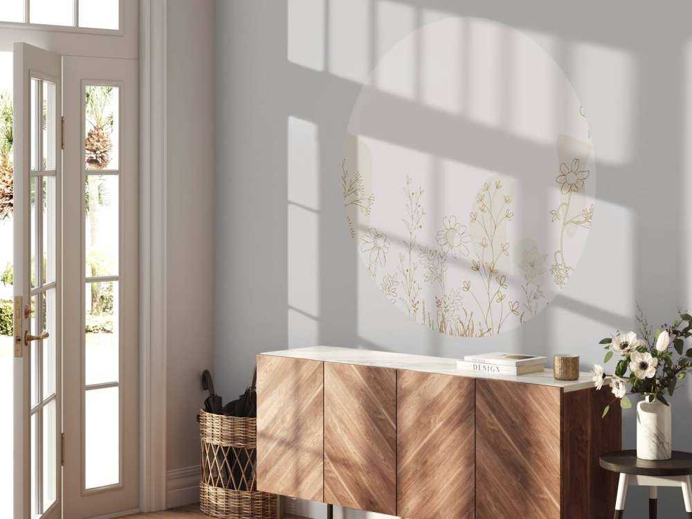 Campo di fiori alto beige e colori della natura