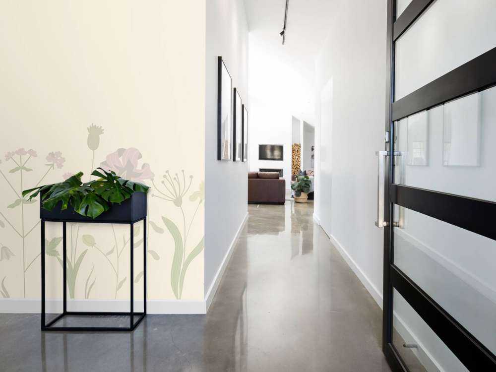 Campo di fiori beige e rosa antico