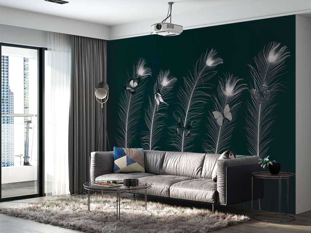 Farfalle su piume di pavone