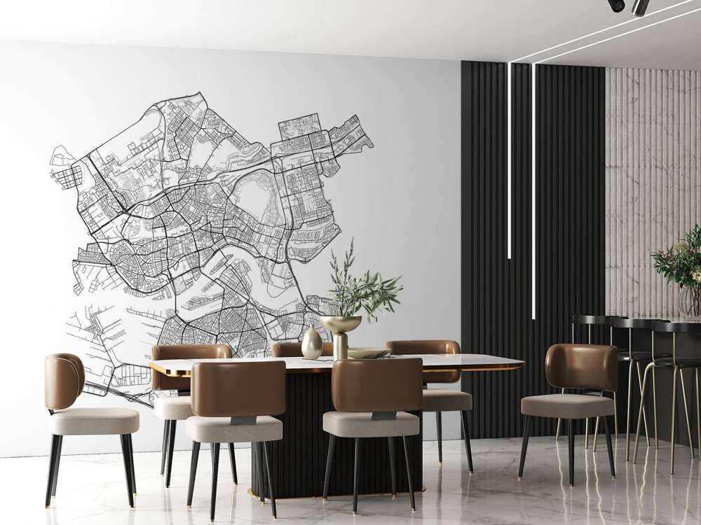 Mappa di Rotterdam, bianco