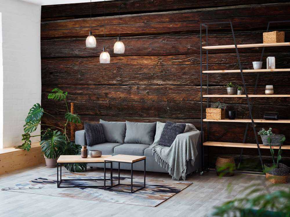 Parete di legno scuro