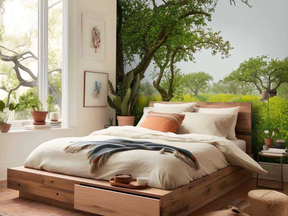 Sentiero attraverso colline con fiori gialli