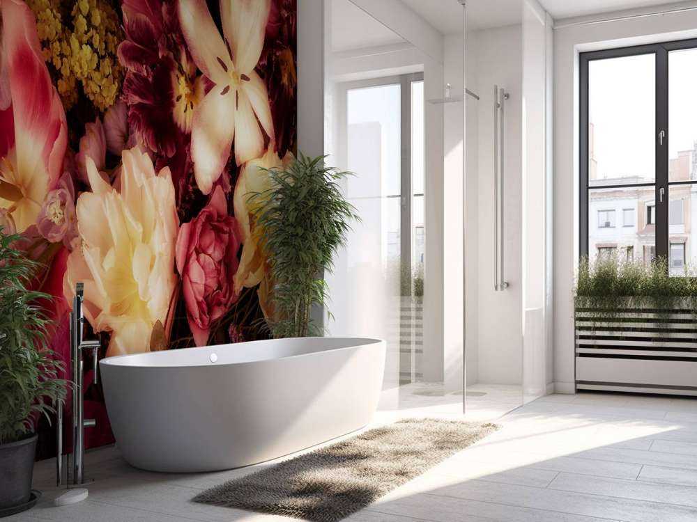 Bella e colorata ghirlanda di fiori