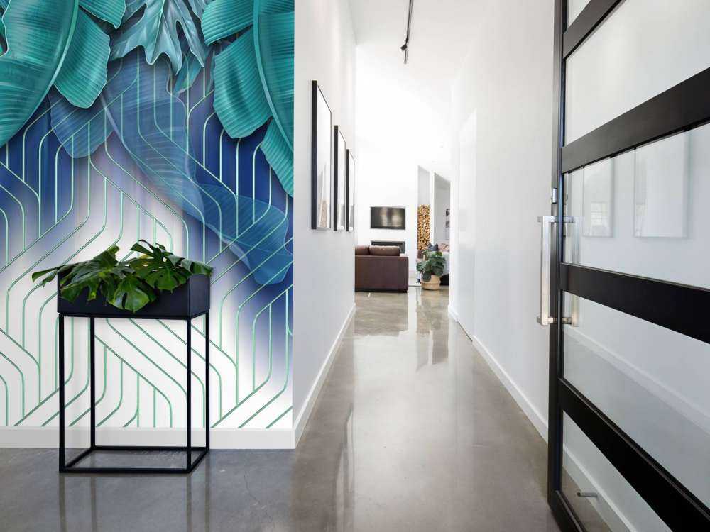 Hojas verdes y líneas verdes gráficas