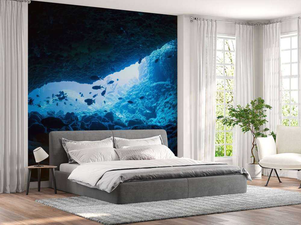 Grotta stretta con pesce