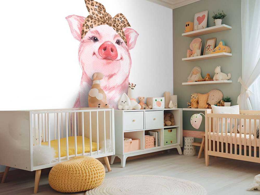 Divertente porcellino con una bandana