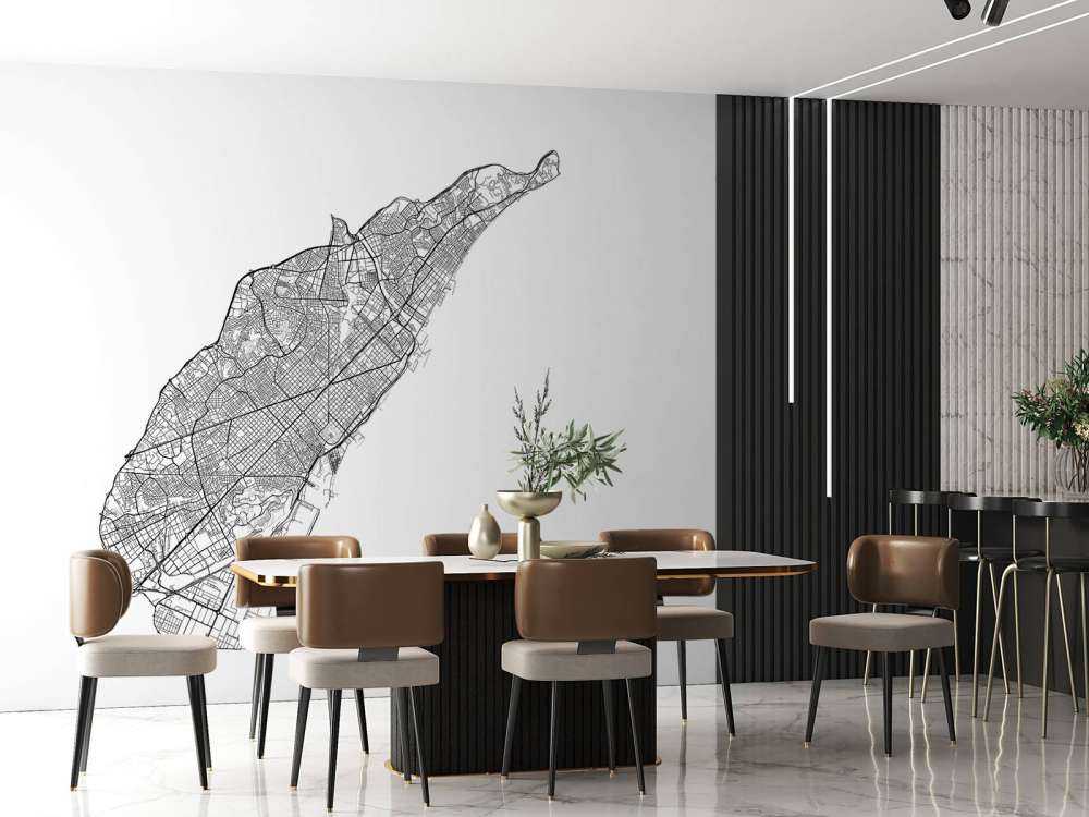 Mappa di Barcellona, bianco