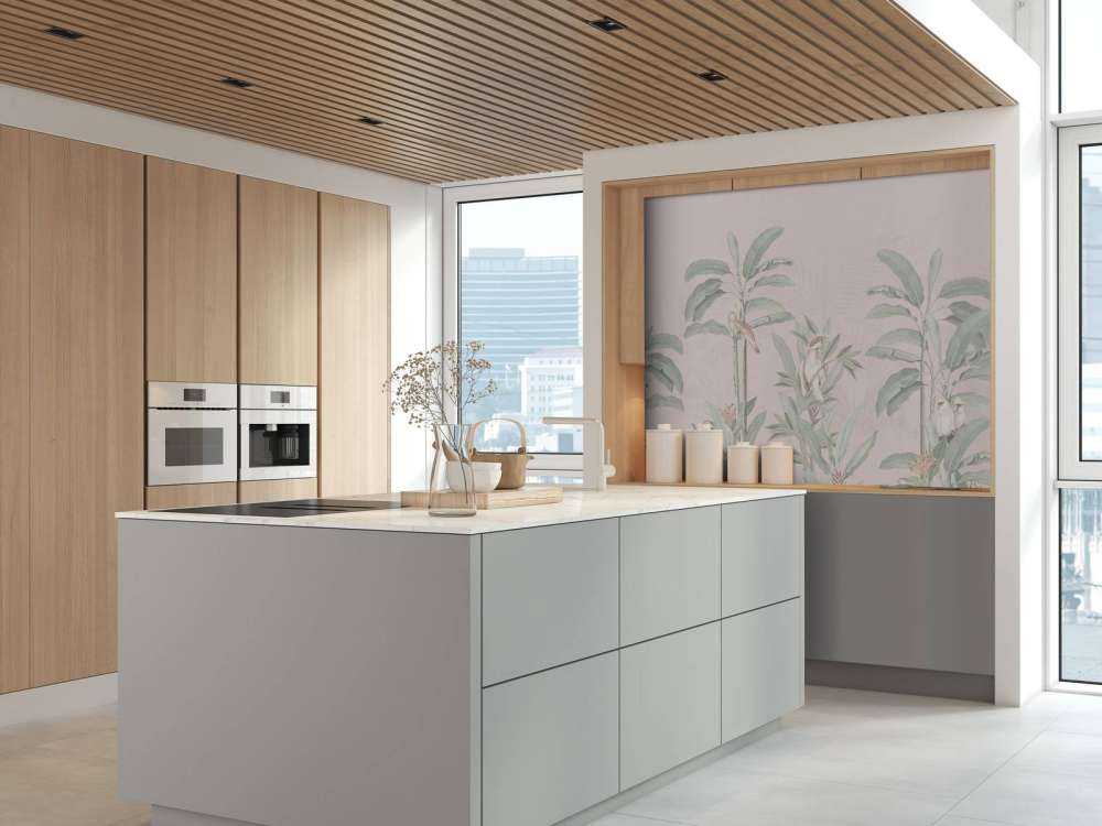 Paesaggio della giungla d'epoca - rosa pallido