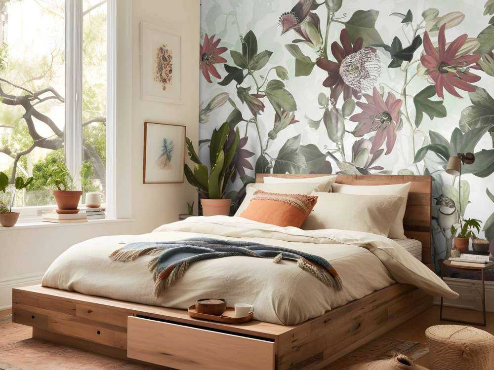 Sette Uccelli in Foliaggio Incantato - Verde Pastello