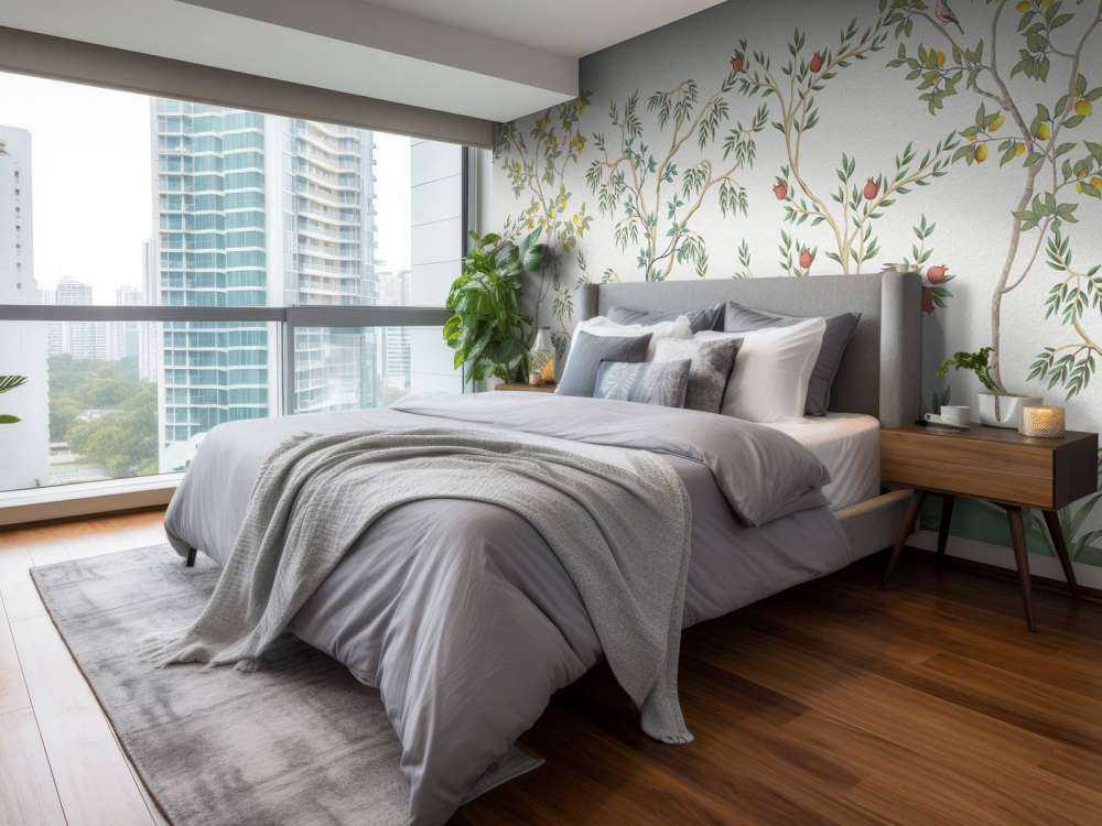 Paesaggio con alberi da frutto