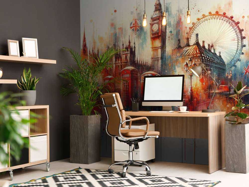 Skyline di Londra ad acquerello