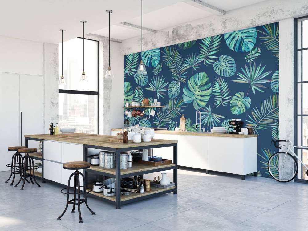 Foglie di palma e monstera