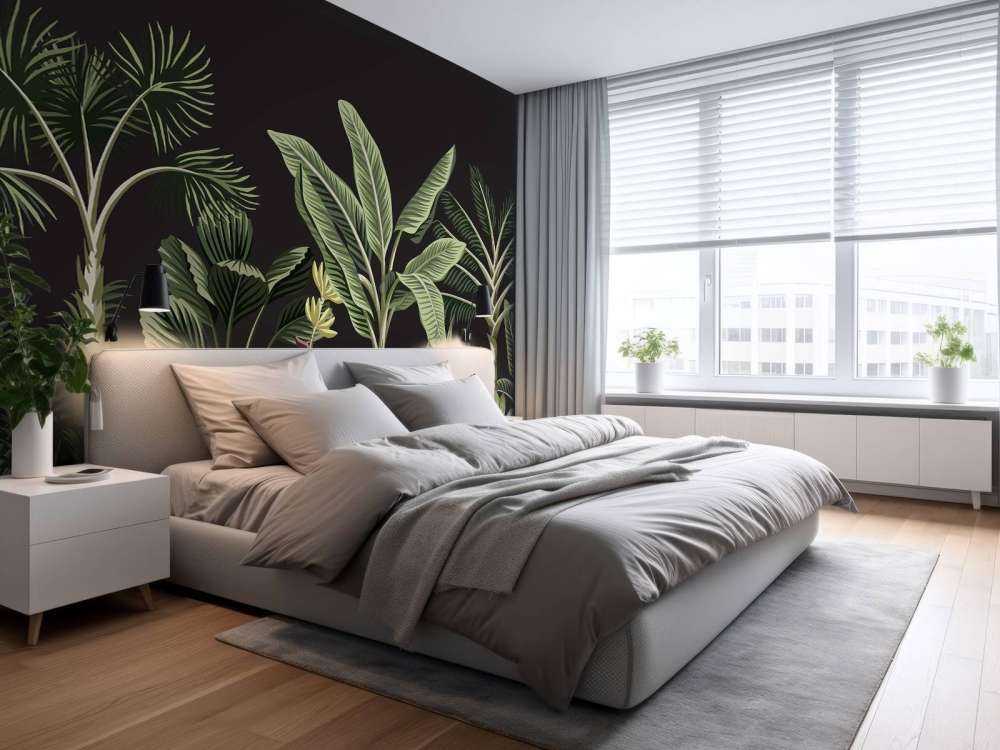 Palma tropicale su sfondo scuro