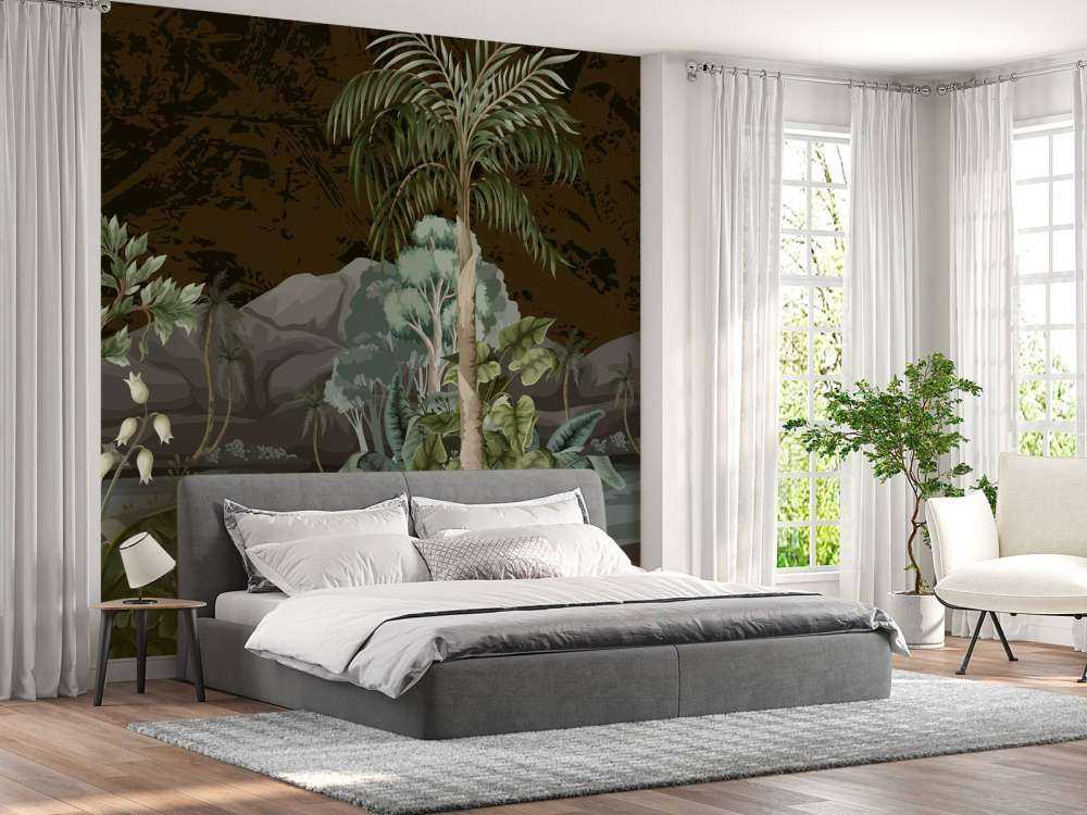 Paesaggio della giungla con fiume