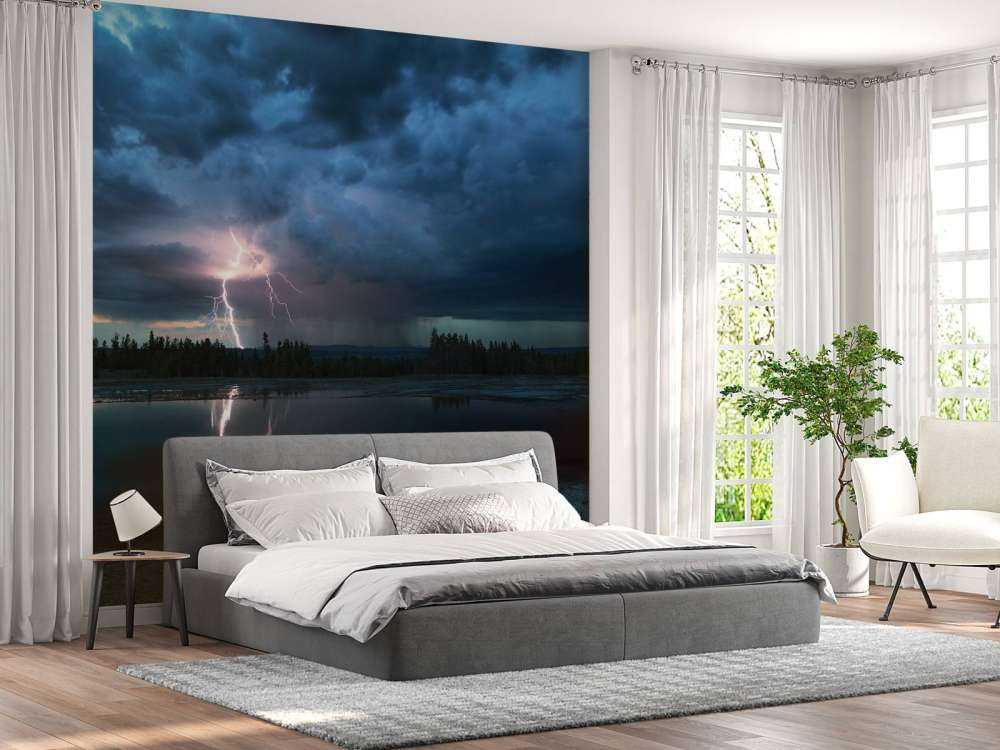 Lightning Above Turquoise Pool