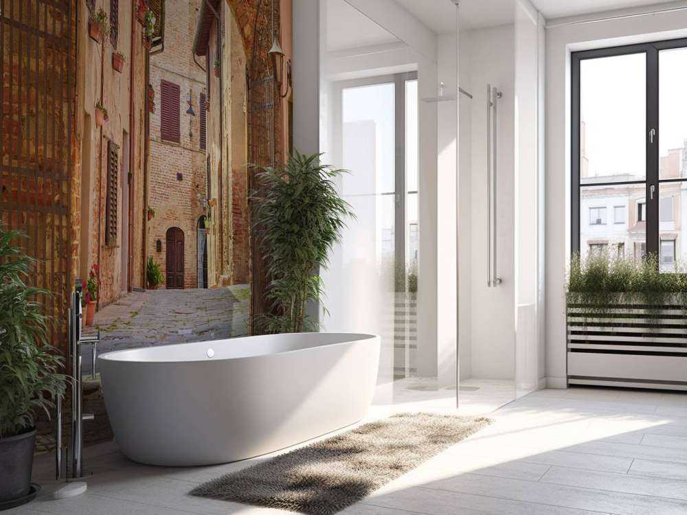 Strada con arco e cancello