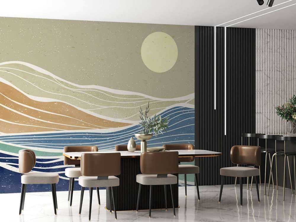 Onde dell'oceano colorate dal sole