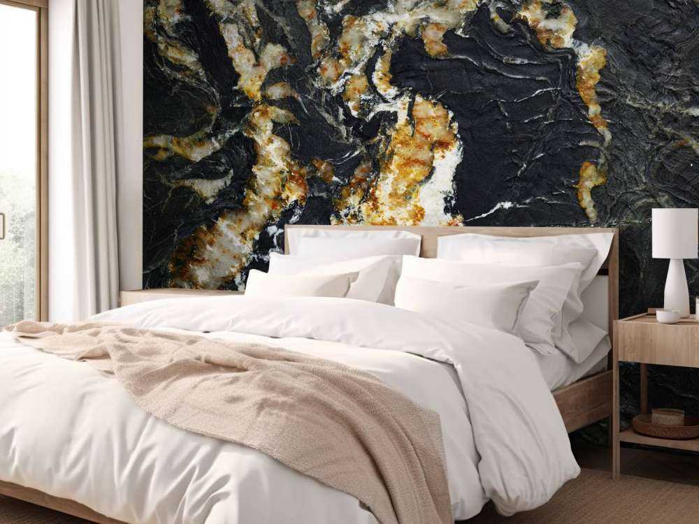 Marmo nero con struttura leggera