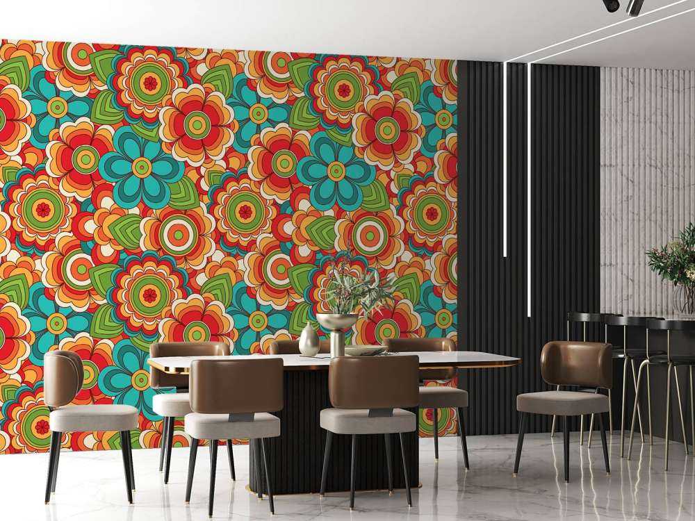 Fiori colorati e retrò